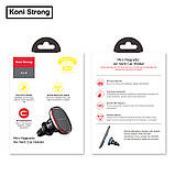 Тримач магнітний KONI STRONG KS-41 mini magnetic air vent car holder, чорний, фото 3