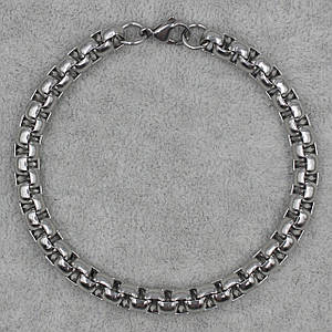 Браслет чоловічий сріблястий плетіння бельцер Stainless Steel із медичної сталі довжина 22 см ширина 4 мм