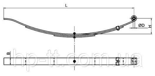 Ресора AL-KO для причепа 5 листова 620 кг 1737345-5L, фото 2
