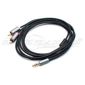 Аудіокабель jack 3.5 mm to 2RCA (висока якість) New Design,5.0 м, фото 4