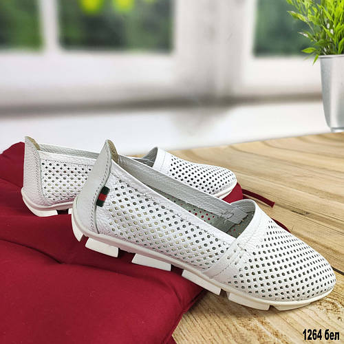 Летние белые кожаные мокасины, цена 950 грн — Prom.ua (ID#727389648)