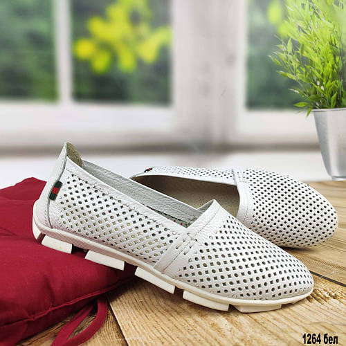 Летние белые кожаные мокасины, цена 950 грн — Prom.ua (ID#727389648)