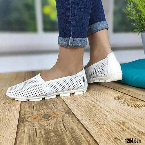 Летние белые кожаные мокасины, цена 950 грн — Prom.ua (ID#727389648)