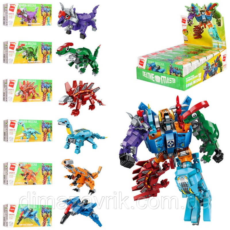 Конструктор Qman 1414 "Робот-трансформер + Динозаври 6в1" 533 деталі, фото 1