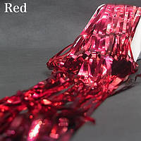 Шторка для фотозони з дощику (фольгована) | Червоний 1х3м