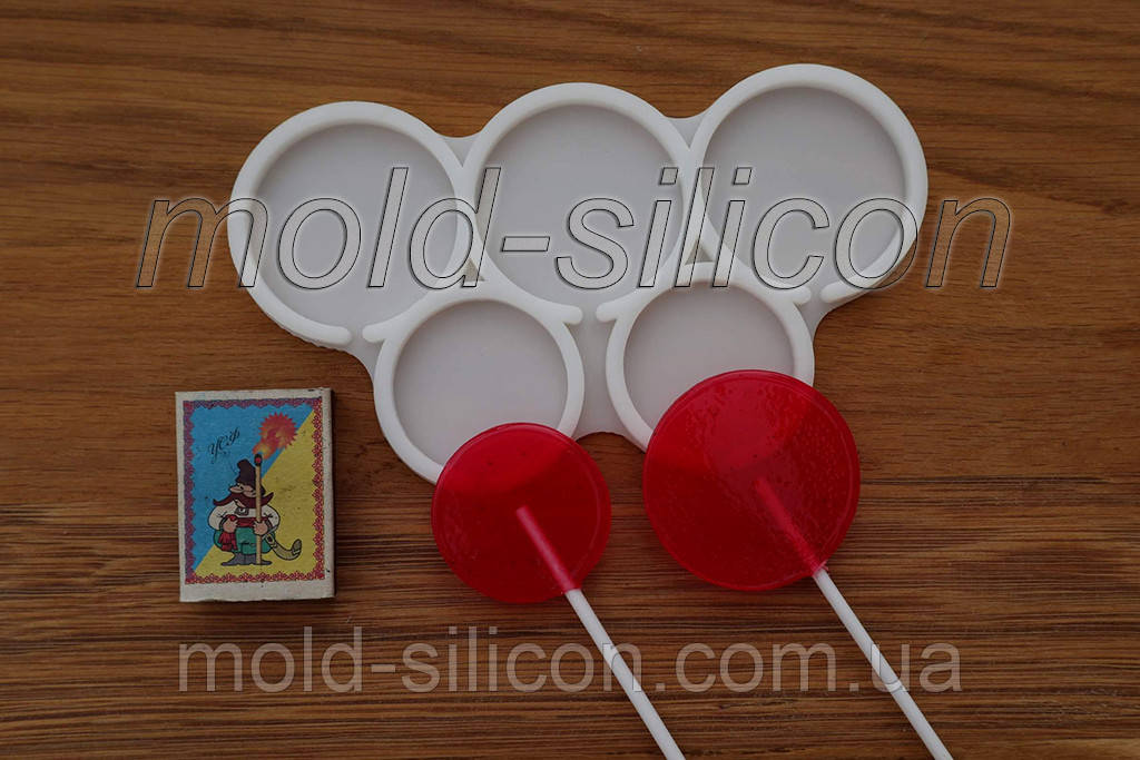 Силіконовий молд для льодяників "Круги 4,5 см і 5,5 см"., фото 1