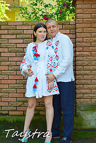 Одяг для двох, вишитий парний одяг бохо льон, family look, вишиванки для сім'ї, вишиванки для родії