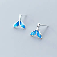 Сережки гвоздики Хвіст кита русалки пірсинг сережки рибки міні