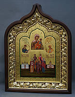 Фігурний кіот для ікони з внутрішньої позолоченій різьбленою рамою., фото 10