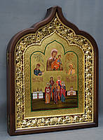 Фігурний кіот для ікони з внутрішньої позолоченій різьбленою рамою., фото 8