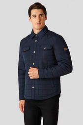 Чоловіча куртка-сорочка стьобана Finn Flare A18-22020-101 темно-синя S