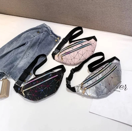 Сумка на пояс Жіноча бананка павутинка модна невелика Рожева, фото 3