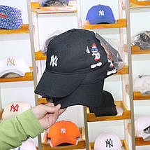 Кепка Бейсболка New York Yankees NY MLB Нью-Йорк Янкіз Мікі з боку Чорна, фото 2