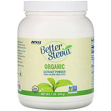 Натуральна стевія NOW Foods "Better Stevia Organic Extract Powder" екстракт у порошку (454 г)