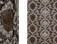 Портьерная ткань для штор Жаккард цвета венге с рисунком (Debute GL 1685-7/280 PJac)