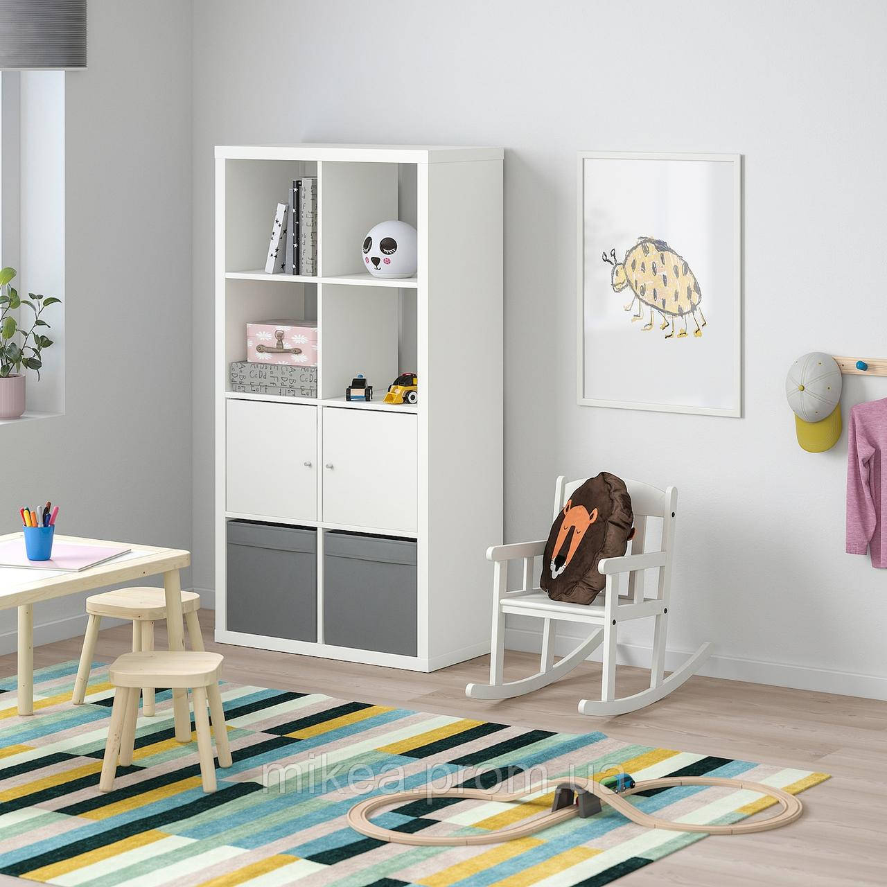 Купить IKEA KALLAX Стеллаж с дверью, белый, 77x147 см, цена 3509 грн ...