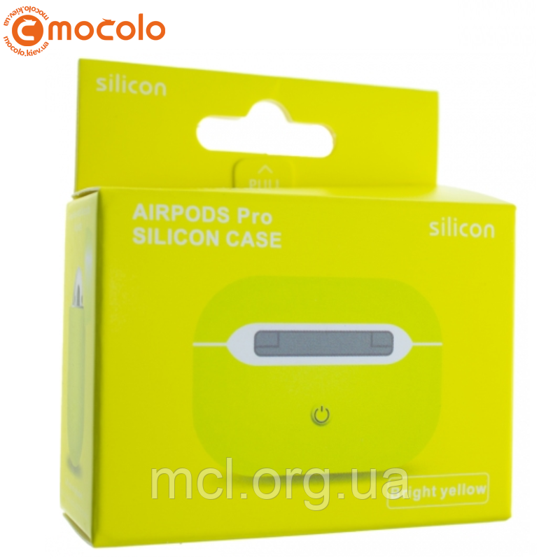 Чохол Silicone Case Ultra Thin для AirPods Pro (Bright Yellow) без карабіна