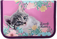 Пенал Class 1-яр.,пустий з 2 відв.,"Lovely Kitties", 210/70D PL, 20201С