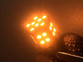 Жовта світлодіодна лампа 28 smd зміщений контакт