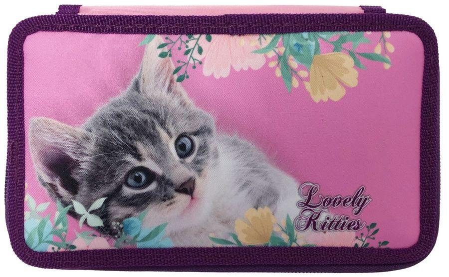 Пенал Class 2-яр.,пустий,"Lovely Kitties", 210/70D PL, 20401С