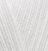 Нитки пряжа для в'язання бавовна акрил COTTON GOLD ALIZE Коттон Голд Алізе № 55 - білий, фото 1