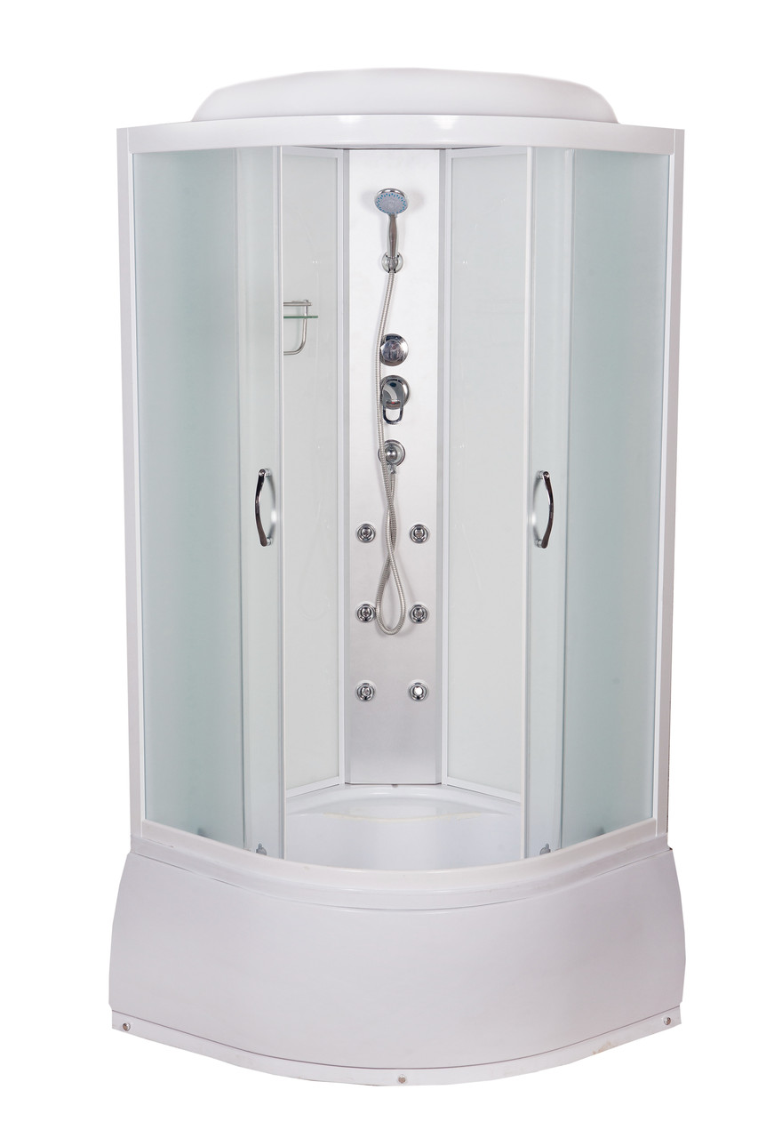 Душовий бокс VIVIA ECO 96 W CH 100x100x215 глибокий піддон