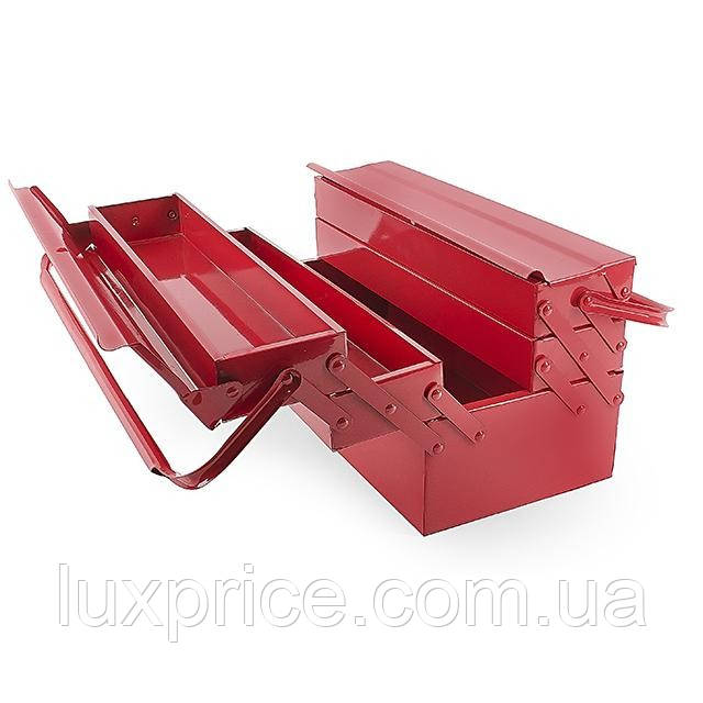 Ящик для інструментів металевий 450 мм, 5 секцій INTERTOOL HT-5045    Luxprice, фото 1