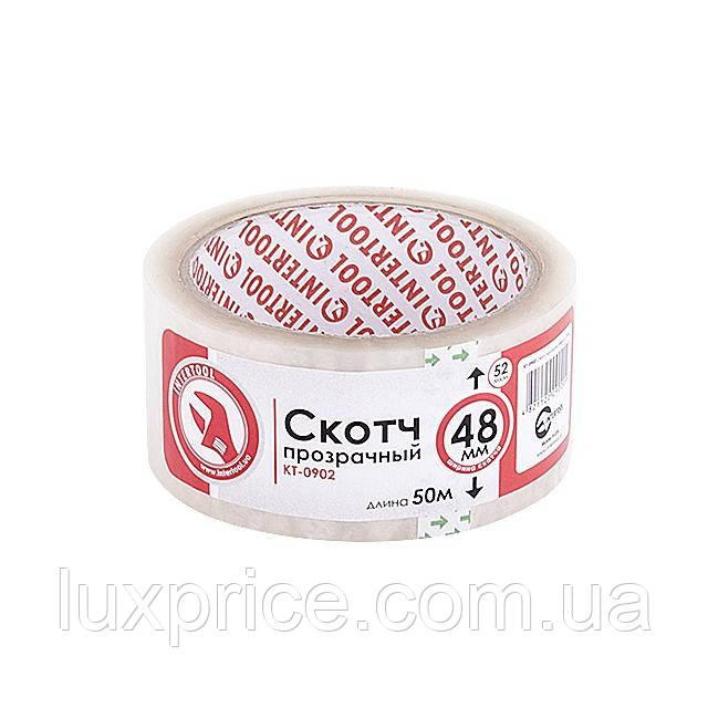Скотч прозорий 45 мм * 50 м * 44 мкм INTERTOOL KT-0902    Luxprice, фото 1