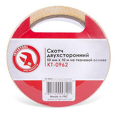 Скотч двосторонній 50мм * 10м на тканинній основі INTERTOOL KT-0962   Luxprice