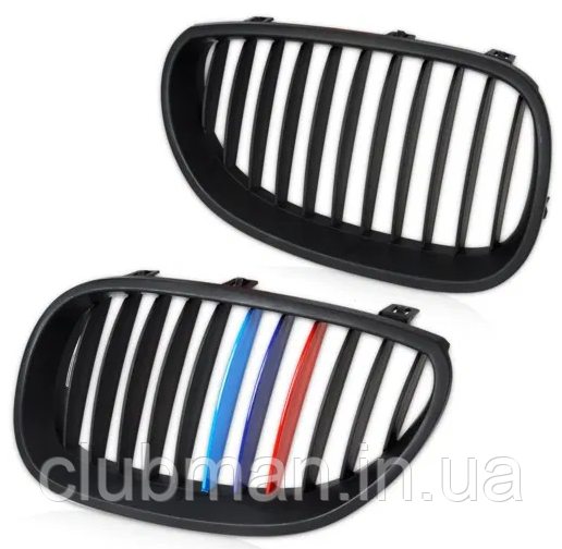 Решітка ноздрі радіатора BMW 5 (БМВ) 5 series (E60, E61) 2004-2007 Матова М-color