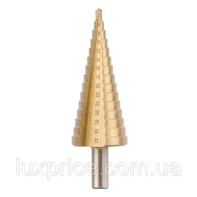 Свердел ступінчастий по металу 4-32 мм INTERTOOL SD-5832    Luxprice, фото 1