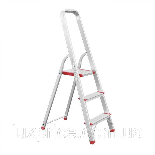 Стрем'янка з алюмінію, 3 сходинки, висота до платформи 630 мм INTERTOOL LT-1003    Luxprice, фото 1