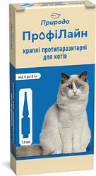Краплі від бліх і кліщів ПрофіЛайн (для котів вагою 4-8кг.), 1 піпетка