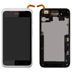 Дисплей для HTC Desire 210 Dual Sim, модуль у зборі (екран і сенсор), з білою рамкою, оригінал