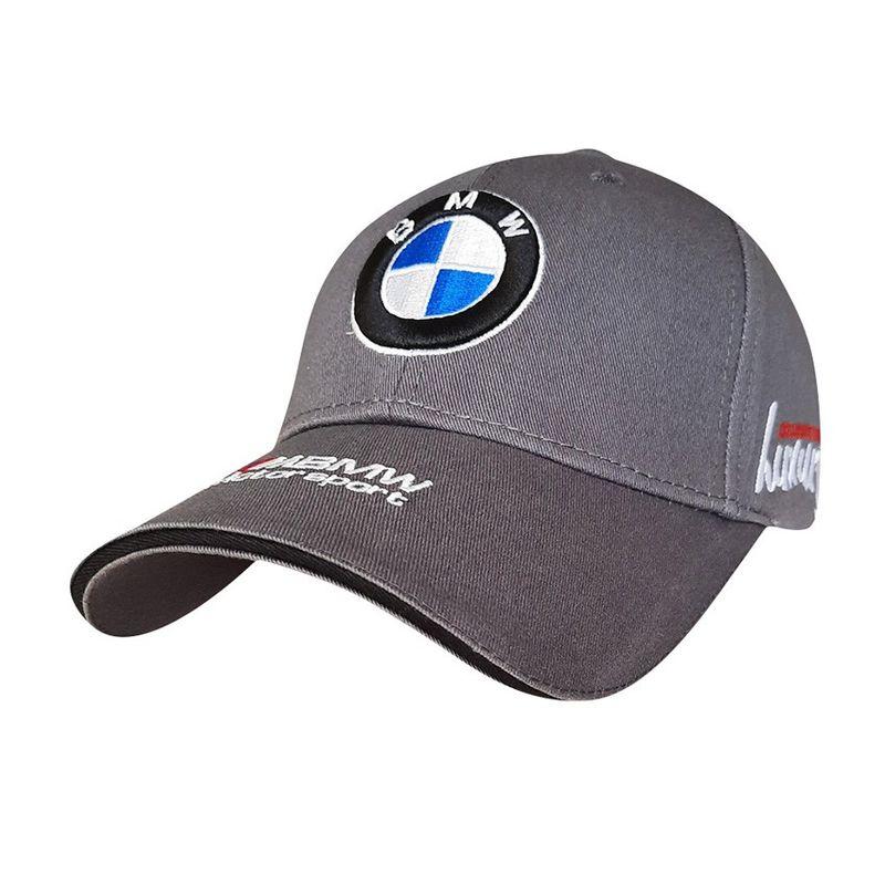 Бейсболка чоловіча Sport Line з бавовни сіра з лого BMW