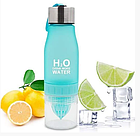 Пляшка для води та напоїв H2O Water Bottle з соковижималкою 650 мл Блакитний, фото 2