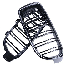 Решітка ноздрі BMW (БМВ) 3 series (F30, F31) 2012-2019 Глянець 2 ребра, фото 3
