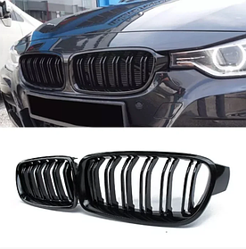Решітка ноздрі BMW (БМВ) 3 series (F30, F31) 2012-2019 Глянець 2 ребра