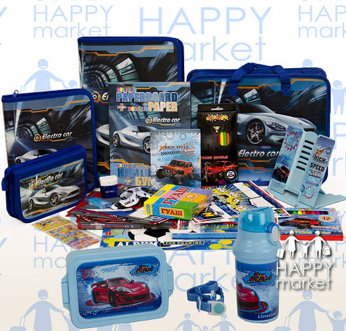 Набір шкільний подарунок першокласнику Kidis 19 предмета Машина-Electro Car 7-8, фото 2