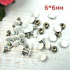 Хольнитены двосторонні. Білі. Заклепки 6*6мм 10шт в наборі, фото 2