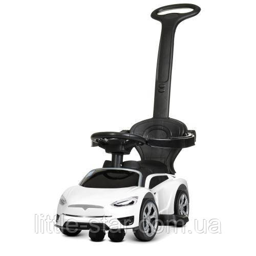 Каталка-толокар 2в1 з батьківською ручкою,мотор,музика,світло Bambi M 4318L-4, синя
