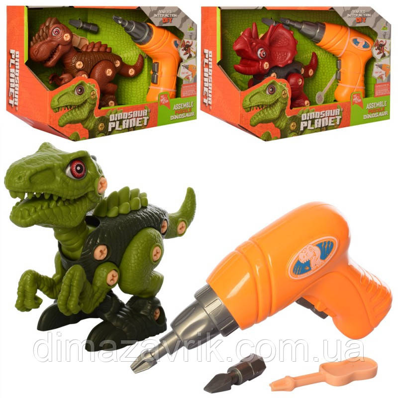 Конструктор RS009-1-2-3 Динозаври 19 см 3 типи на шурупах, фото 1