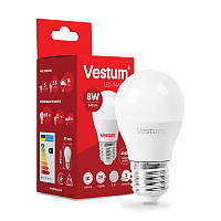 LED лампа  Vestum  / G-45  / 8 w / 4100k / e-27 /  Standard ( ШАРИК )