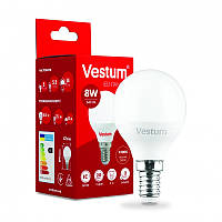 LED лампа  Vestum  / G-45  / 8 w / 4100k / e-14 /  Standard ( ШАРИК )