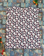 Летняя легкая блузка для девочки на рост 128,134,140,146,152 цветы на белом