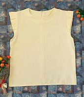 Летняя легкая блузка для девочки на рост 128,134,140,146,152 лимонный