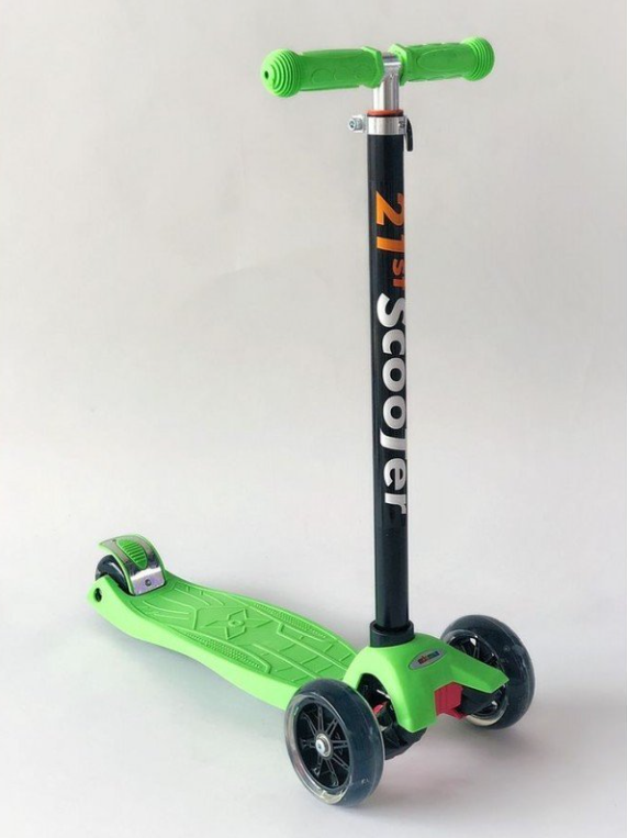 Дитячий самокат Scooter синій, червоний, зелений, помаранчевий і рожевий