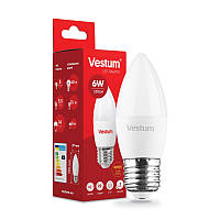 LED лампа  Vestum  / C-37  / 6 w / 3000k / e-27 /  Standard ( СВЕЧА )