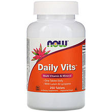Мультивітаміни та мінерали NOW Foods "Daily Vits" (250 таблеток)