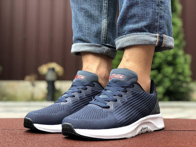 Купить Кроссовки на лето Asics. Сетчатые мужские кроссовки сине-серые ...